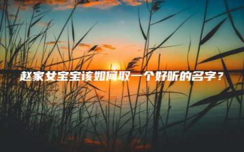 赵家女宝宝该如何取一个好听的名字？