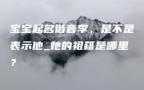 宝宝起名谐音李，是不是表示他_她的祖籍是哪里？