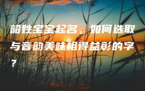 韶姓宝宝起名，如何选取与音韵美味相得益彰的字？