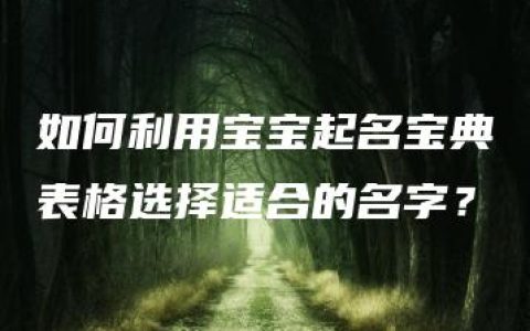 如何利用宝宝起名宝典表格选择适合的名字？