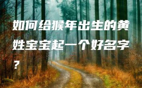 如何给猴年出生的黄姓宝宝起一个好名字？