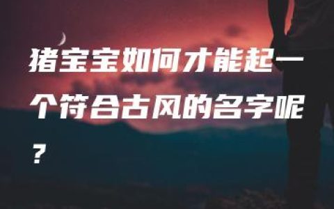 猪宝宝如何才能起一个符合古风的名字呢？