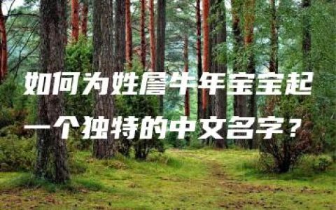 如何为姓詹牛年宝宝起一个独特的中文名字？