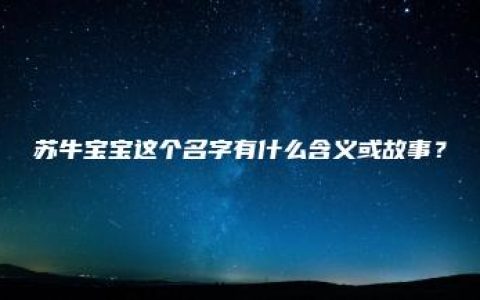 苏牛宝宝这个名字有什么含义或故事？