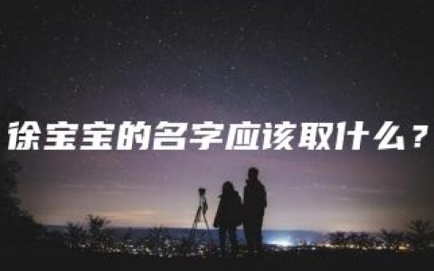 徐宝宝的名字应该取什么？