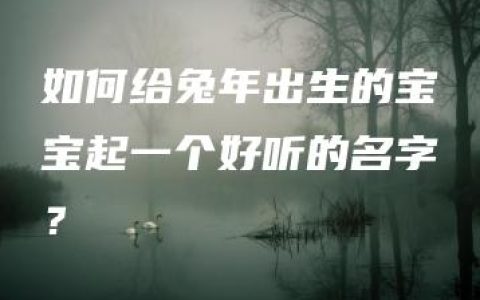 如何给兔年出生的宝宝起一个好听的名字？