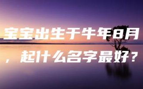 宝宝出生于牛年8月，起什么名字最好？