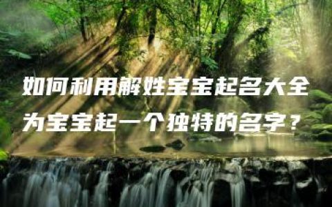 如何利用解姓宝宝起名大全为宝宝起一个独特的名字？