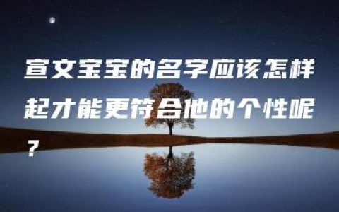 宣文宝宝的名字应该怎样起才能更符合他的个性呢？