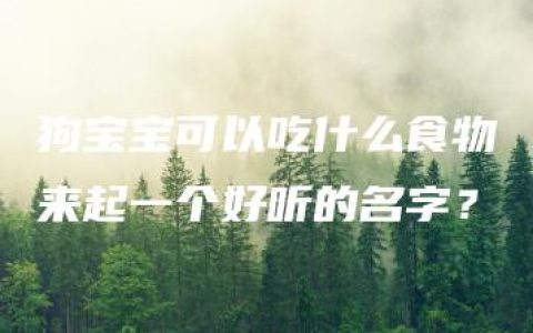 狗宝宝可以吃什么食物来起一个好听的名字？