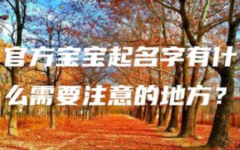 官方宝宝起名字有什么需要注意的地方？