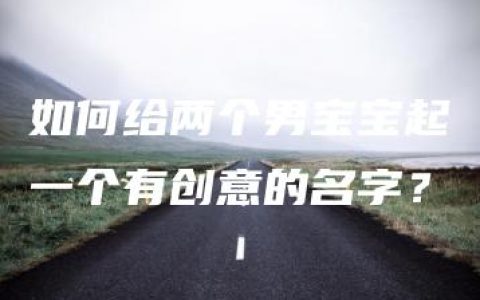 如何给两个男宝宝起一个有创意的名字？