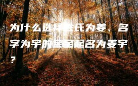 为什么选择姓氏为姜、名字为宇的宝宝起名为姜宇？