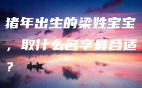 猪年出生的梁姓宝宝，取什么名字最合适？