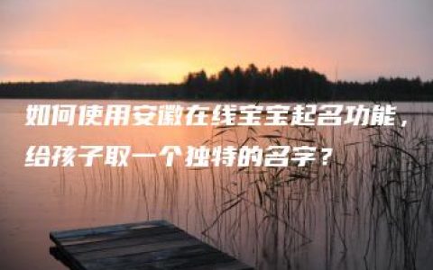 如何使用安徽在线宝宝起名功能，给孩子取一个独特的名字？