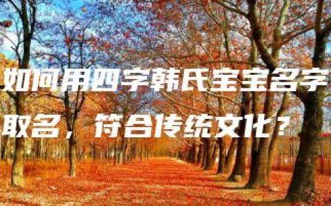 如何用四字韩氏宝宝名字取名，符合传统文化？