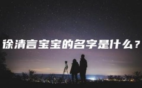 徐清言宝宝的名字是什么？