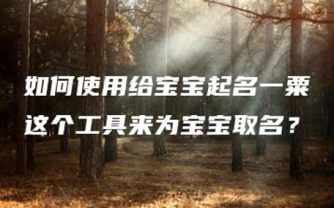 如何使用给宝宝起名一粟这个工具来为宝宝取名？