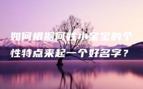 如何根据何姓小宝宝的个性特点来起一个好名字？