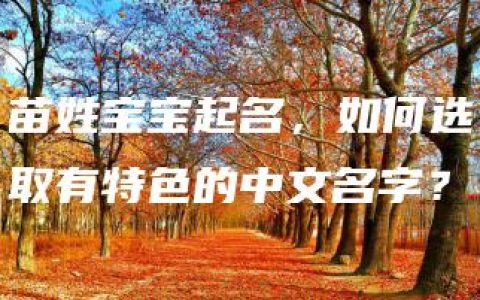 苗姓宝宝起名，如何选取有特色的中文名字？