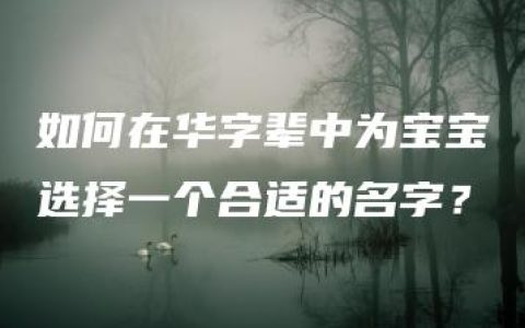 如何在华字辈中为宝宝选择一个合适的名字？