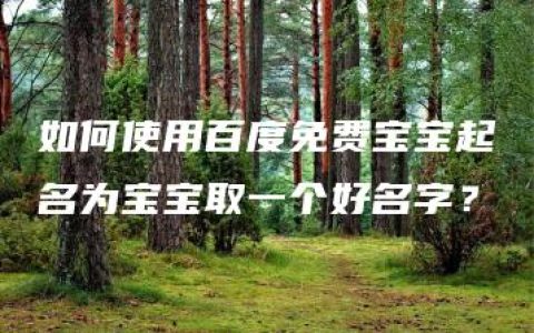 如何使用百度免费宝宝起名为宝宝取一个好名字？