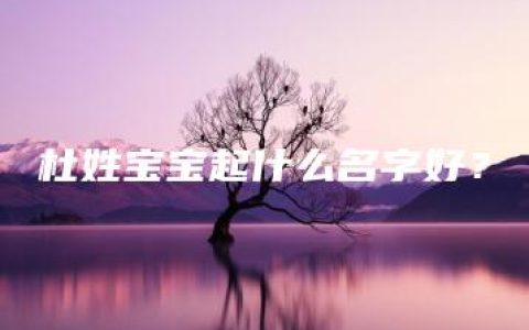 杜姓宝宝起什么名字好？