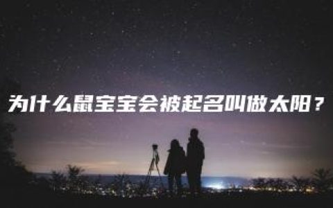 为什么鼠宝宝会被起名叫做太阳？