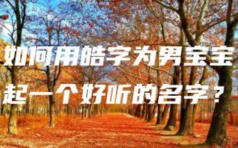 如何用皓字为男宝宝起一个好听的名字？