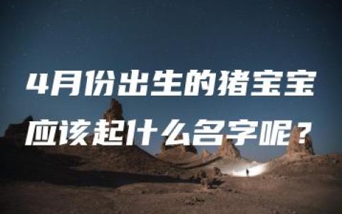 4月份出生的猪宝宝应该起什么名字呢？