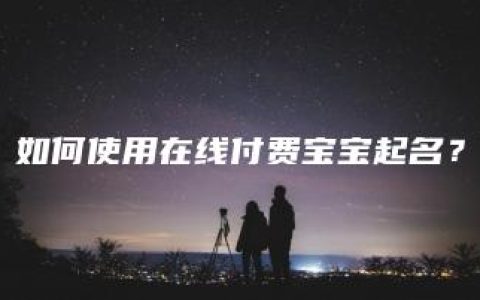 如何使用在线付费宝宝起名？