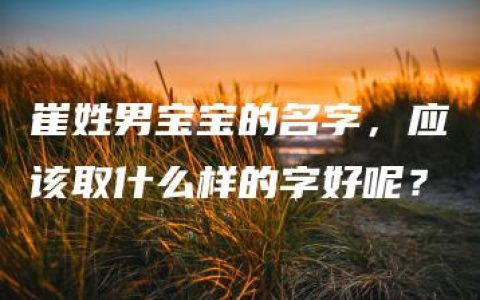 崔姓男宝宝的名字，应该取什么样的字好呢？