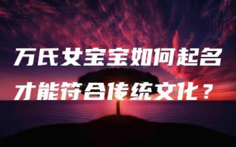 万氏女宝宝如何起名才能符合传统文化？