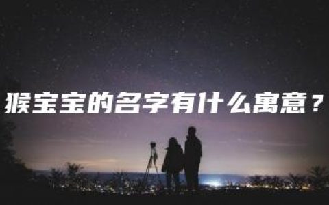 猴宝宝的名字有什么寓意？