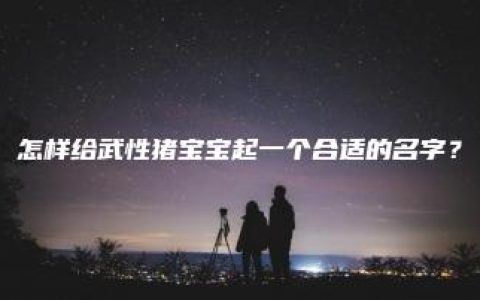 怎样给武性猪宝宝起一个合适的名字？