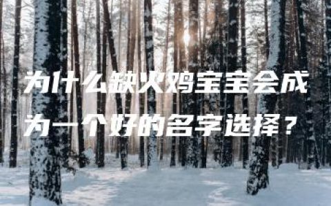 为什么缺火鸡宝宝会成为一个好的名字选择？