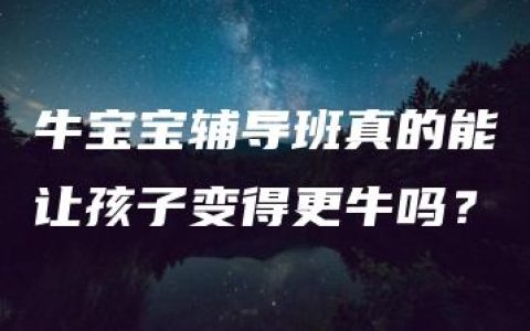 牛宝宝辅导班真的能让孩子变得更牛吗？