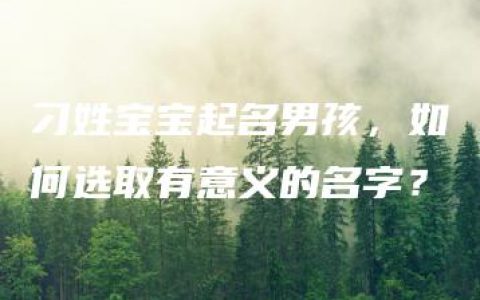 刁姓宝宝起名男孩，如何选取有意义的名字？