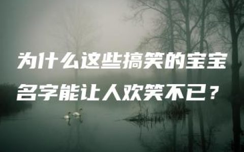 为什么这些搞笑的宝宝名字能让人欢笑不已？