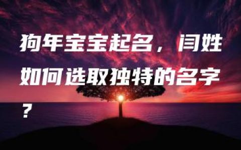 狗年宝宝起名，闫姓如何选取独特的名字？