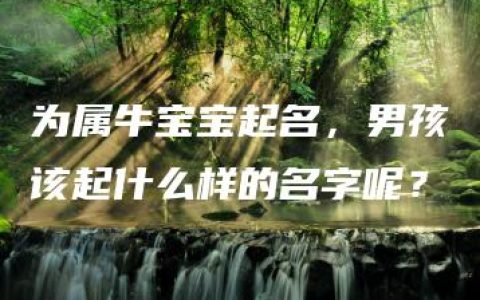 为属牛宝宝起名，男孩该起什么样的名字呢？