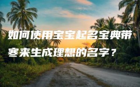 如何使用宝宝起名宝典带寒来生成理想的名字？