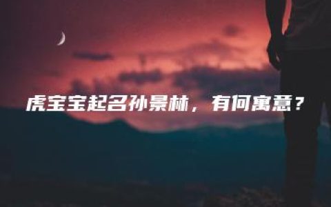 虎宝宝起名孙景林，有何寓意？