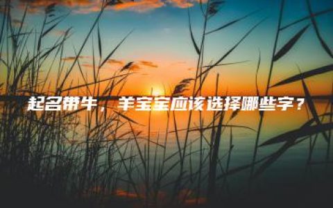 起名带牛，羊宝宝应该选择哪些字？