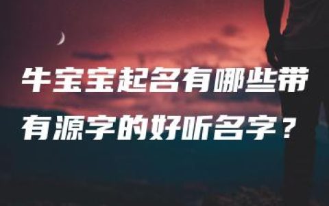 牛宝宝起名有哪些带有源字的好听名字？