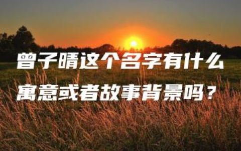 曾子晴这个名字有什么寓意或者故事背景吗？