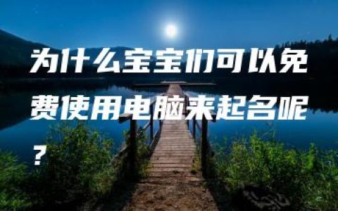 为什么宝宝们可以免费使用电脑来起名呢？