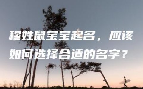 穆姓鼠宝宝起名，应该如何选择合适的名字？