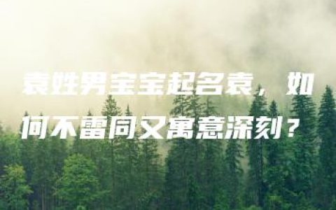 袁姓男宝宝起名袁，如何不雷同又寓意深刻？