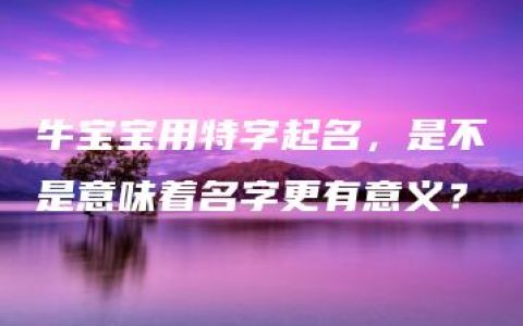 牛宝宝用特字起名，是不是意味着名字更有意义？